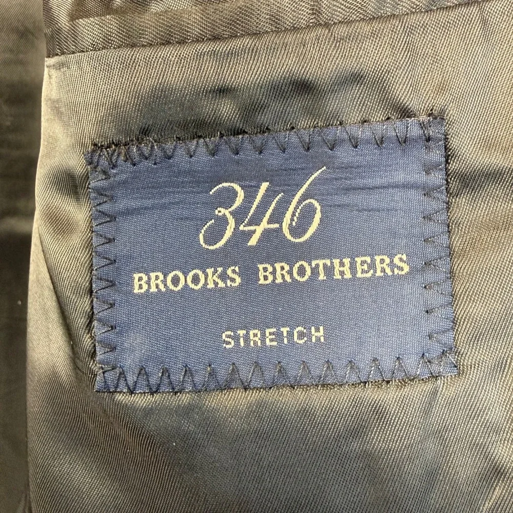 Brooks Brothers 346 Mens 40R Stretch Wool Blazer 3-Button Sport Coat Charcoal